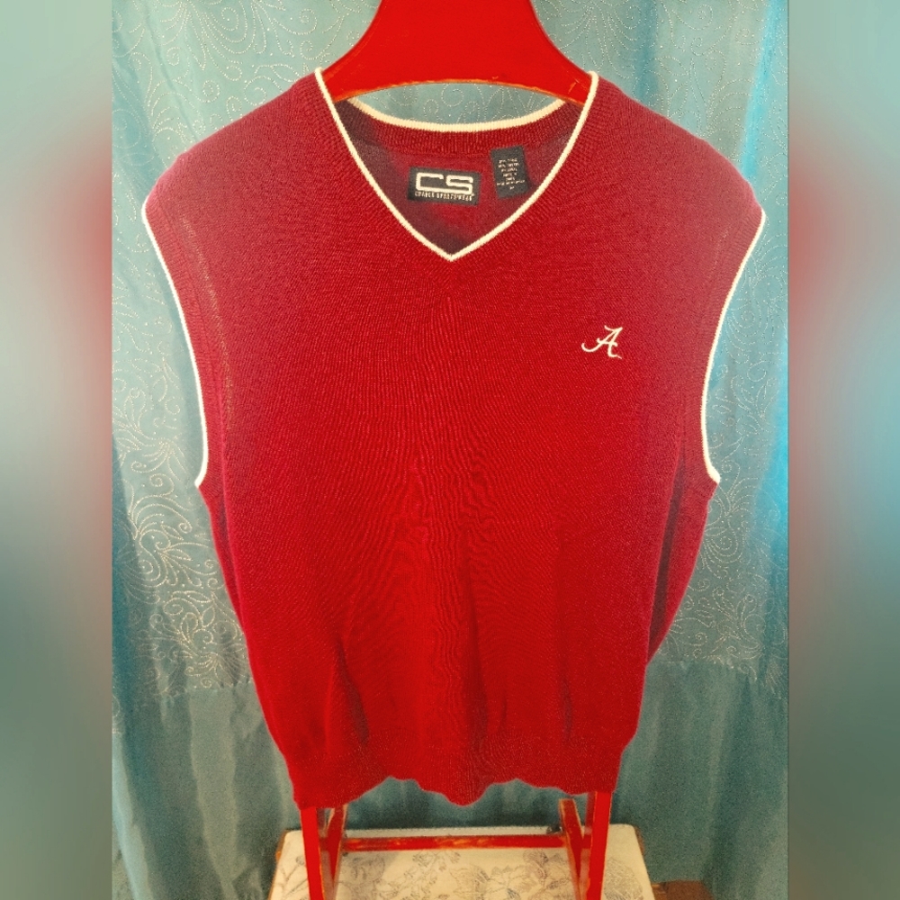 VTG Crable Sportswear V-neck Sweater,  Men's, College Alabama Size M Bama